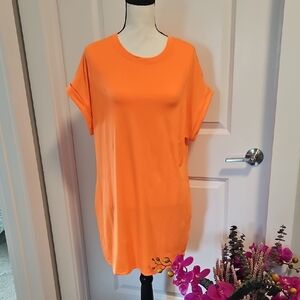 SHEIN Bright Orange Oversized Mini Dress